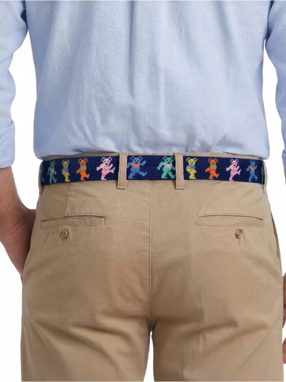 Smathers & Branson Italian Leather & Hand-Stitched Dancing Bears Men’s Belt - 38